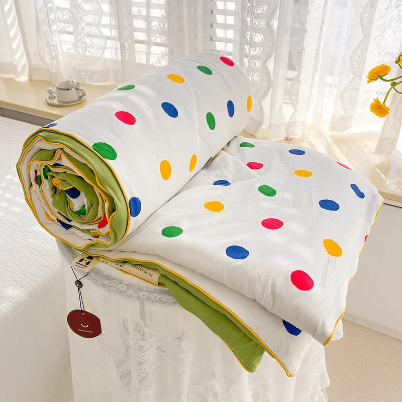Double Layer Yarn Soybean Fiber Mother And Baby Grade Soft Glutinous Summer Cool Quilt