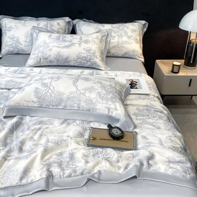 Summer Ice Silk Cool Comforter Super Soft Lightweight Blanket