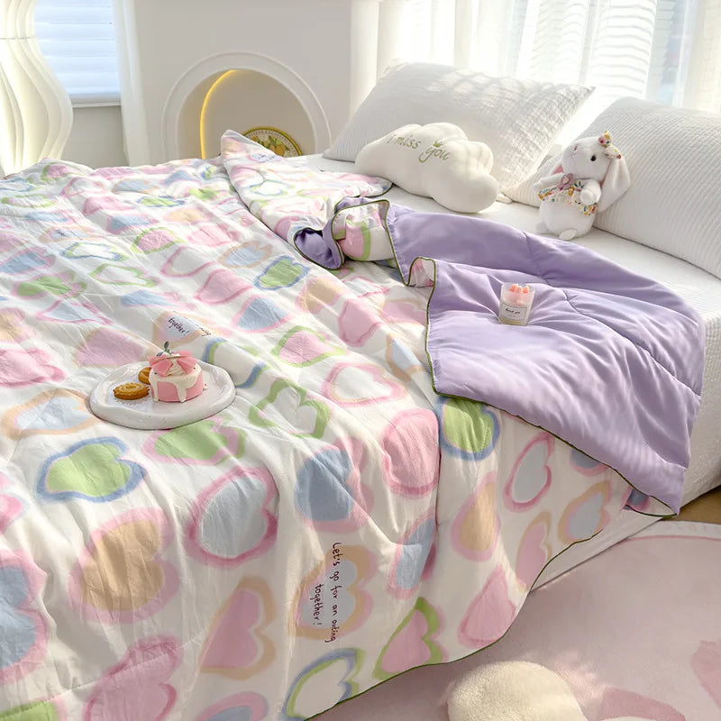 Summer Cute Printed Thin Quilt