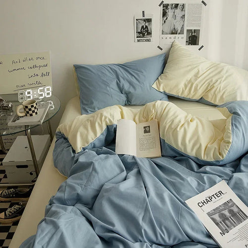 High Quality INS Style Solid Color Double Washed Cotton Bedding