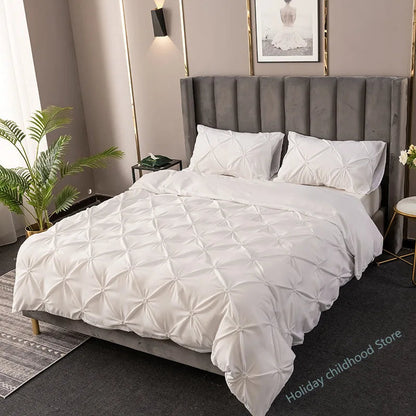 High Quality 3D Pinch Pleated Duvet Cover Set 220x240