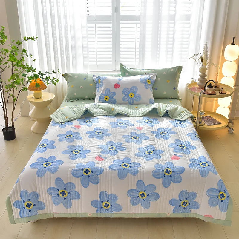 Simple Style Duvet for Summer Double Bed Linen Quilted Bedspread