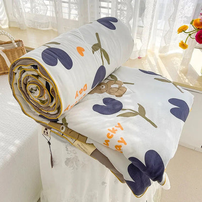 Double Layer Yarn Soybean Fiber Mother And Baby Grade Soft Glutinous Summer Cool Quilt