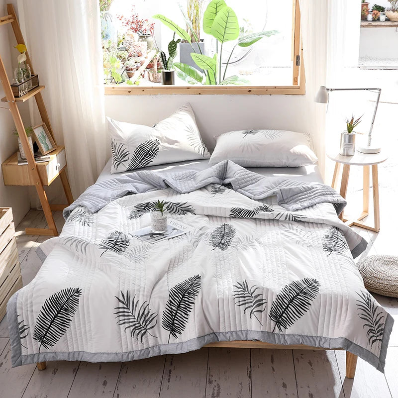 Simple Style Duvet for Summer Double Bed Linen Quilted Bedspread