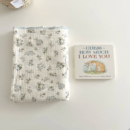 Vintage Pink Floral Muslin Swaddle Blanket