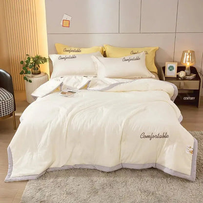 Skin-friendly and Comfortable Cotton and Linen Embroidered Soybean Summer Quilt