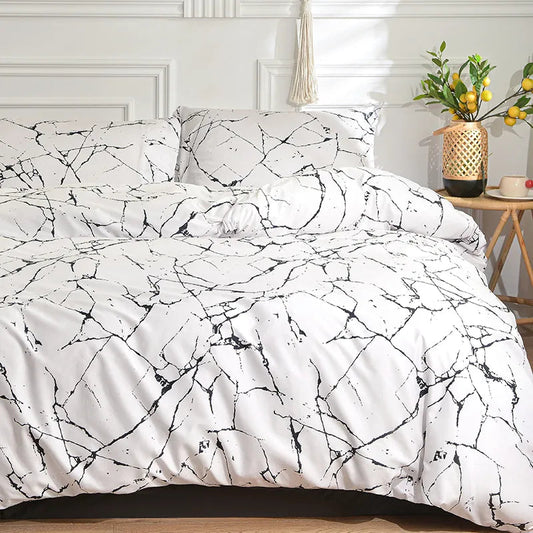 Black and White Bedding Set for Double Bed