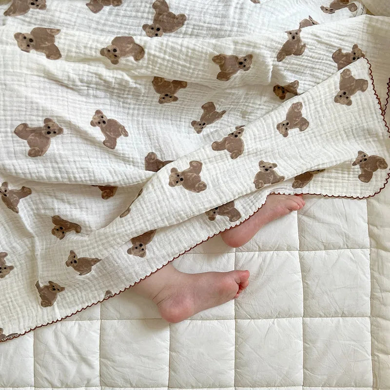 Vintage Pink Floral Muslin Swaddle Blanket