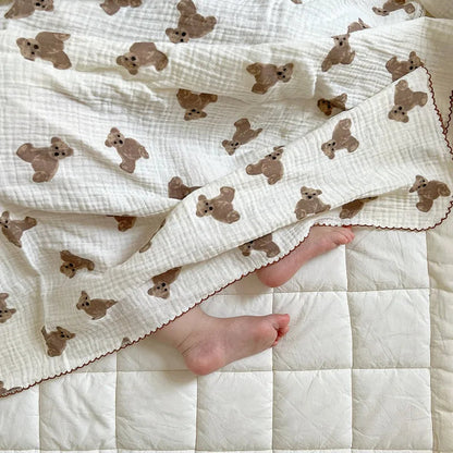 Vintage Pink Floral Muslin Swaddle Blanket