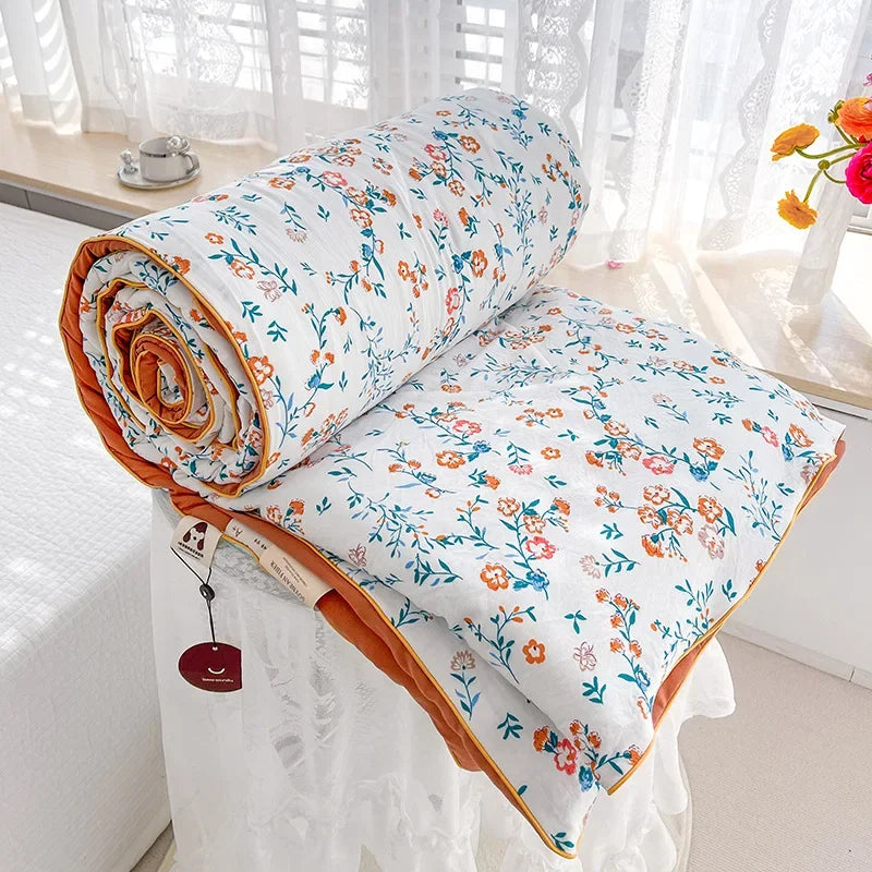 Double Layer Yarn Soybean Fiber Mother And Baby Grade Soft Glutinous Summer Cool Quilt