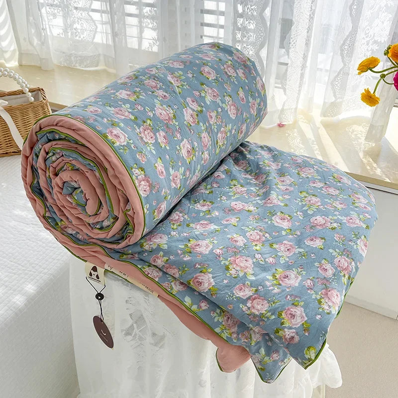 Double Layer Yarn Soybean Fiber Mother And Baby Grade Soft Glutinous Summer Cool Quilt