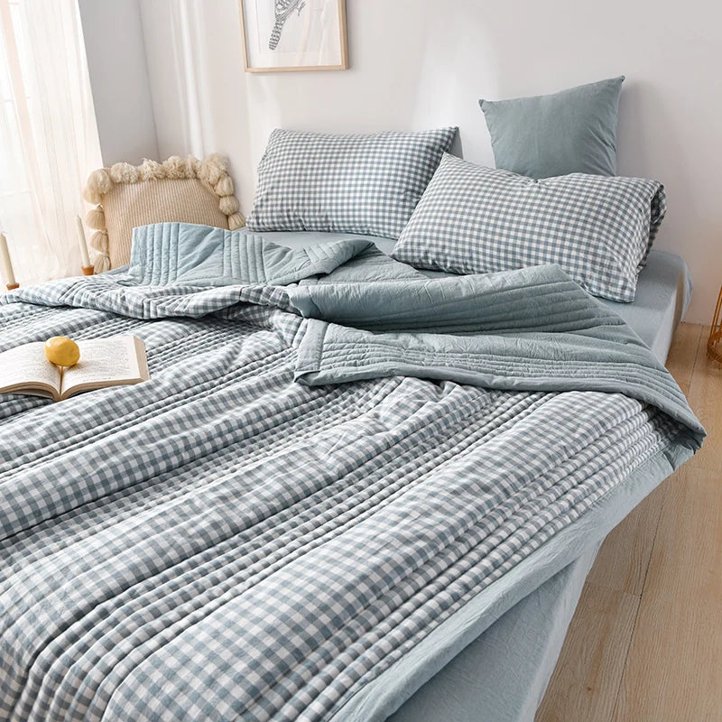 Simple Style Duvet for Summer Double Bed Linen Quilted Bedspread