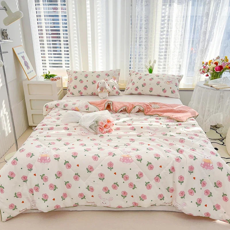 Double Layer Yarn Soybean Fiber Mother And Baby Grade Soft Glutinous Summer Cool Quilt