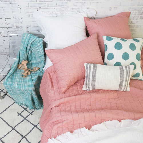 Channel Stitch Quilt – Hand-Quilted Cotton Voile, Rich Color