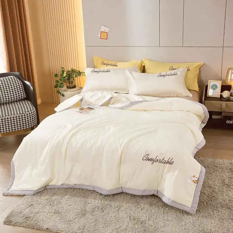 Skin-friendly and Comfortable Cotton and Linen Embroidered Soybean Summer Quilt