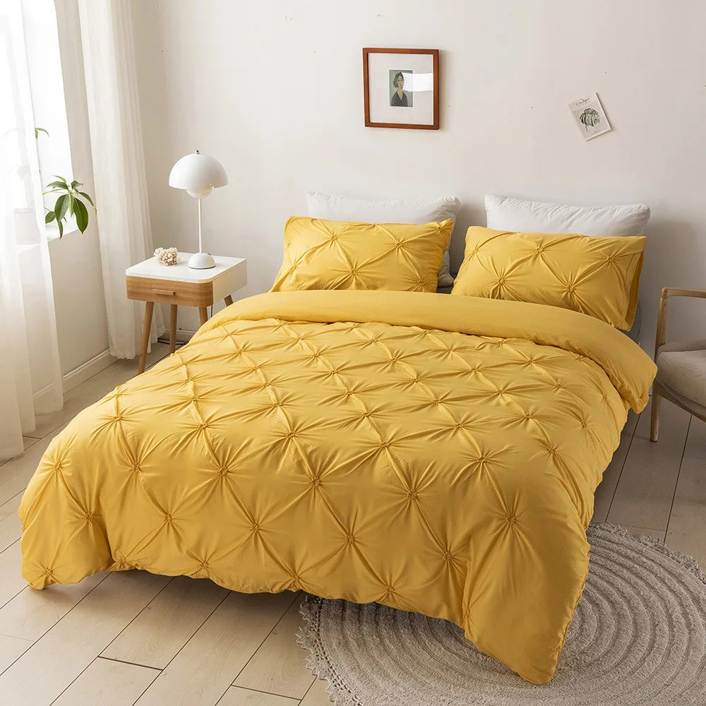 High Quality 3D Pinch Pleated Duvet Cover Set 220x240