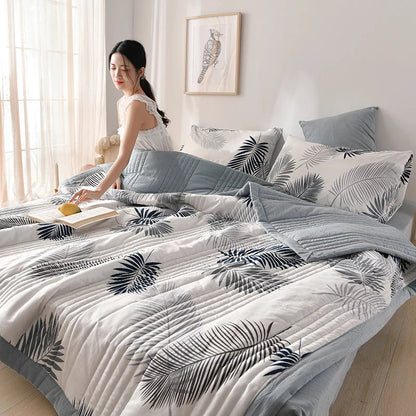 Simple Style Duvet for Summer Double Bed Linen Quilted Bedspread
