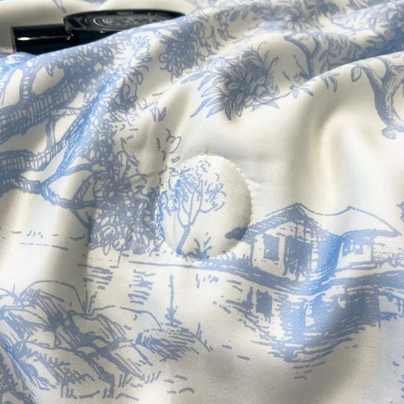 Summer Ice Silk Cool Comforter Super Soft Lightweight Blanket